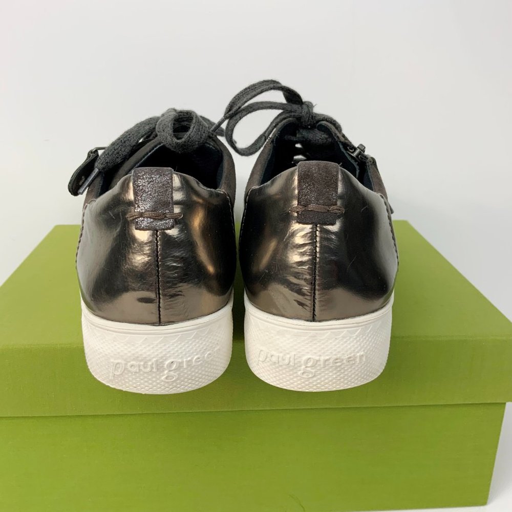 Paul Green Toby Zip And Lace Up Leather/Suede Sneakers Green Size 9 - Picture 5 of 16